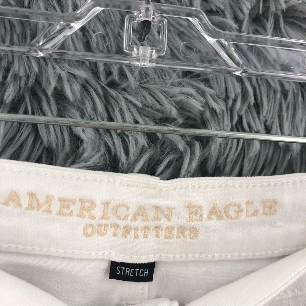 American Eagle Outfitters Mini Skirt Women Sz 0 White Denim Stretch Distressed